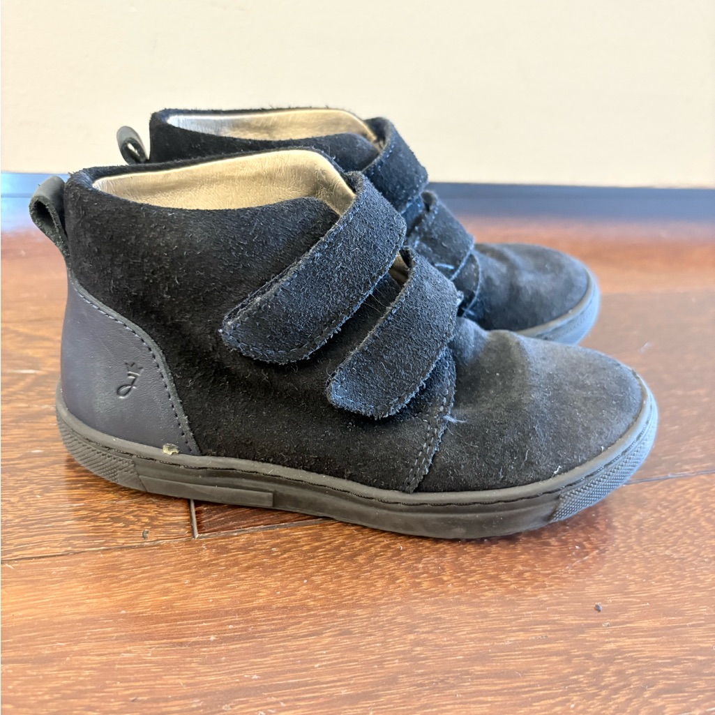 Jacadi Black Ankle Boots With Velcro Straps Size 27